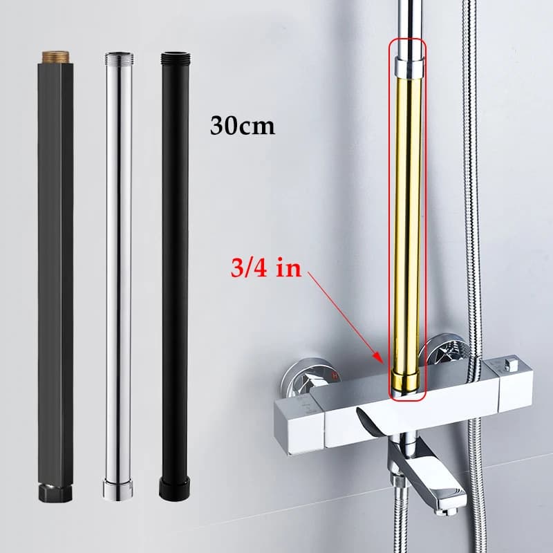 Shower Extension Pipe Square Bathroom Shower arm high quality Stainless Steel Round Shower Extension Pipe 30 cm Extension Pipe
