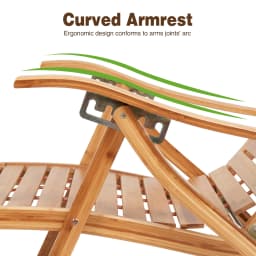 Heavy Duty Bamboo Rocking Chair Adjustable Lounge Recliner Leisure Living Room
