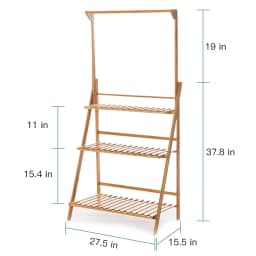Folding Bamboo Plant Stand, Flower Pot Shelf, Multi-Use for Greenhouse Indoor and Outdoor, 3 Tier