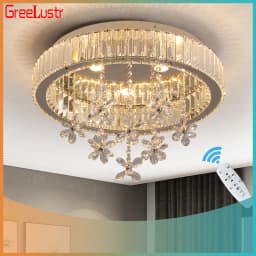 Modern Crystal Ceiling Lamp Luxury Led Pendant Lighting Living Dining Room Silver Fixtures Home Decor Hanging Chandelier Bedroom