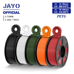 JAYO PETG Filamanet 1.75MM 5Rolls/set 3D Printer Filament PETG Neatly Wound 3D Printing Material For FDM 3D Printer