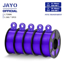JAYO PETG Filamanet 1.75MM 5Rolls/set 3D Printer Filament PETG Neatly Wound 3D Printing Material For FDM 3D Printer