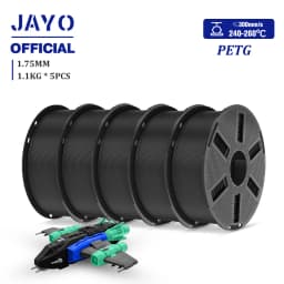 JAYO PETG Filamanet 1.75MM 5Rolls/set 3D Printer Filament PETG Neatly Wound 3D Printing Material For FDM 3D Printer