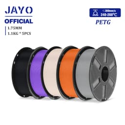 JAYO PETG Filamanet 1.75MM 5Rolls/set 3D Printer Filament PETG Neatly Wound 3D Printing Material For FDM 3D Printer