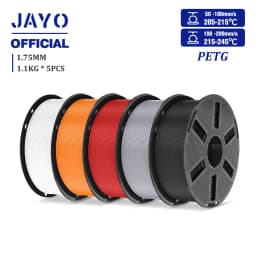 JAYO PETG Filamanet 1.75MM 5Rolls/set 3D Printer Filament PETG Neatly Wound 3D Printing Material For FDM 3D Printer