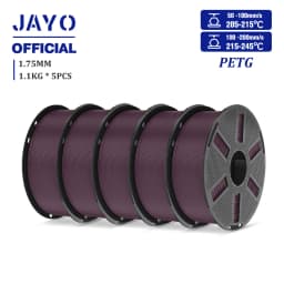 JAYO PETG Filamanet 1.75MM 5Rolls/set 3D Printer Filament PETG Neatly Wound 3D Printing Material For FDM 3D Printer