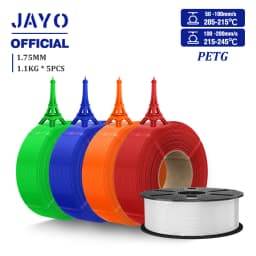 JAYO PETG Filamanet 1.75MM 5Rolls/set 3D Printer Filament PETG Neatly Wound 3D Printing Material For FDM 3D Printer