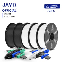 JAYO PETG Filamanet 1.75MM 5Rolls/set 3D Printer Filament PETG Neatly Wound 3D Printing Material For FDM 3D Printer