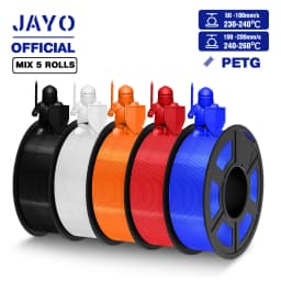 JAYO PETG Filamanet 1.75MM 5Rolls/set 3D Printer Filament PETG Neatly Wound 3D Printing Material For FDM 3D Printer