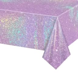 1/3pc Purple Iridescent Disposable Tablecloth Rainbow Laser Birthday Decoration Tablecloth for Bridal Wedding Party Supplies
