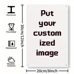 Custom Photo Metal Tin Sign 8x12 Inch Personalized Picture Aluminum Wall Art Decor for Home Wedding Gift