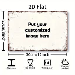 Custom Photo Metal Tin Sign 8x12 Inch Personalized Picture Aluminum Wall Art Decor for Home Wedding Gift