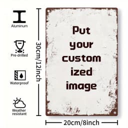 Custom Photo Metal Tin Sign 8x12 Inch Personalized Picture Aluminum Wall Art Decor for Home Wedding Gift
