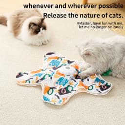 Cat Toy Cover, Automatic Fun Hide and Seek Cat Toy, Capture Toy for Training Cats to Move Flexibly, Built-in Simulated Feathers