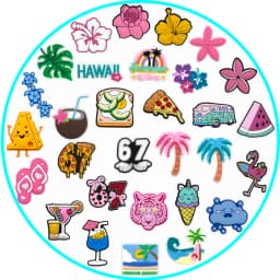1/30-PCS Summer Casual Style Shoe Charm,Coconut Flower Pin for Sandals Decoration,Pizza Cheese Clogs Buckle Shoe Accessories,