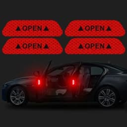4PCS Reflective Car Door Sticker Safety Opening Warning Reflector Tape Decal Car Accessories Exterior Interior Reflector Sticker