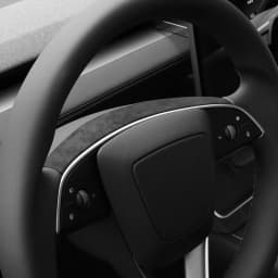 For Tesla Model 3 Highland / Model Y Juniper 2026- Steering Wheel Decorative Frame Trim Sticker Car Accessory Made of Alcantara
