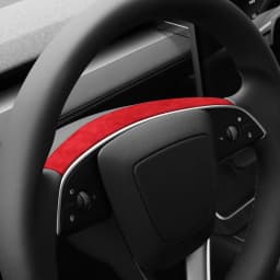 For Tesla Model 3 Highland / Model Y Juniper 2026- Steering Wheel Decorative Frame Trim Sticker Car Accessory Made of Alcantara
