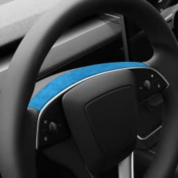 For Tesla Model 3 Highland / Model Y Juniper 2026- Steering Wheel Decorative Frame Trim Sticker Car Accessory Made of Alcantara