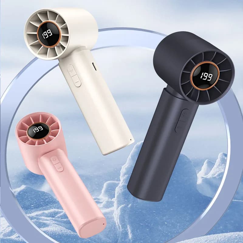 Hot New High Speed Folding Refrigeration Fan, Digital Display Mini Portable USB Charging Fan, High Wind Power Handheld Fan