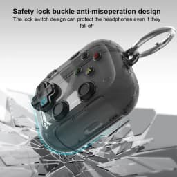 XDcase Transparent Retro Game Console Design Earbuds Case For AirPods Pro 3 / 4 / Pro 2 / 1 with Holder & Stress Relief Button