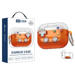 XDcase Transparent Retro Game Console Design Earbuds Case For AirPods Pro 3 / 4 / Pro 2 / 1 with Holder & Stress Relief Button