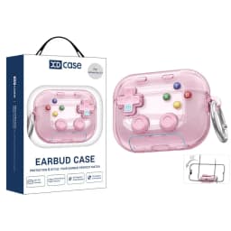 XDcase Transparent Retro Game Console Design Earbuds Case For AirPods Pro 3 / 4 / Pro 2 / 1 with Holder & Stress Relief Button