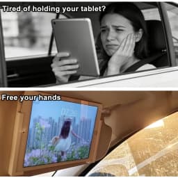 Universal Sun Visor Tablet Mount Car Phone Holder Plastic Clip Stand For Foldable Screen iPad GPS Navigation Bracket Parts Set