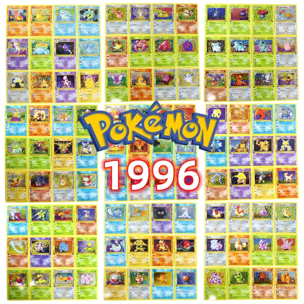 French Version 1996 Year 1st Edition Pokémon card Charizard Pikachu Mewtwo Blastoise Collecting card toys 151Pcs boxed