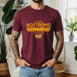 2026 Summer 100% Cotton USCSS Nostromo Graphic Oversized Tee Nostromo Alien Sci-Fi Retro Themed Short Sleeve