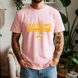 2026 Summer 100% Cotton USCSS Nostromo Graphic Oversized Tee Nostromo Alien Sci-Fi Retro Themed Short Sleeve