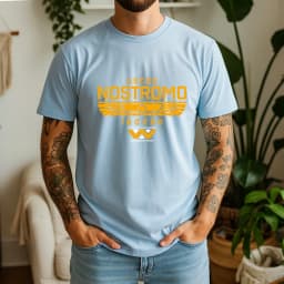 2026 Summer 100% Cotton USCSS Nostromo Graphic Oversized Tee Nostromo Alien Sci-Fi Retro Themed Short Sleeve
