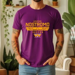2026 Summer 100% Cotton USCSS Nostromo Graphic Oversized Tee Nostromo Alien Sci-Fi Retro Themed Short Sleeve