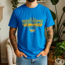 2026 Summer 100% Cotton USCSS Nostromo Graphic Oversized Tee Nostromo Alien Sci-Fi Retro Themed Short Sleeve
