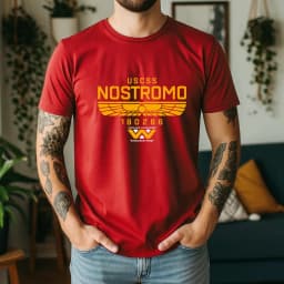 2026 Summer 100% Cotton USCSS Nostromo Graphic Oversized Tee Nostromo Alien Sci-Fi Retro Themed Short Sleeve