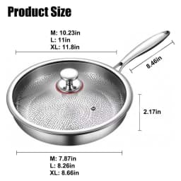 Uncoated Pure Titanium Non Stick Frying Pan 26 28 30cm Fish Scale Hammer Pattern For Steak Kitchen Cookware Household