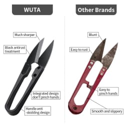 1/2pcs Stainless Steel U-shaped Elastic Scissors Black Carbon Steel Clothing Needle Thread Sewing Scissors