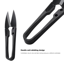1/2pcs Stainless Steel U-shaped Elastic Scissors Black Carbon Steel Clothing Needle Thread Sewing Scissors