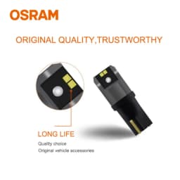OSRAM LED T10 6000K W5W 194 LEDriving SL Advance 6000K White Car Reading Bulbs Door Lamps Interior Light 12V 1.5W 2980CW, Pair