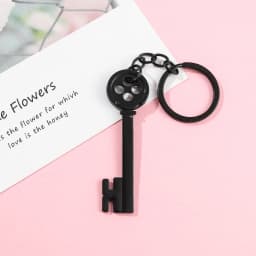 Movie Keychain Black Button Key Of The Secret Door Pendant Keyrings Cosplay Accessories