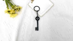 Movie Keychain Black Button Key Of The Secret Door Pendant Keyrings Cosplay Accessories