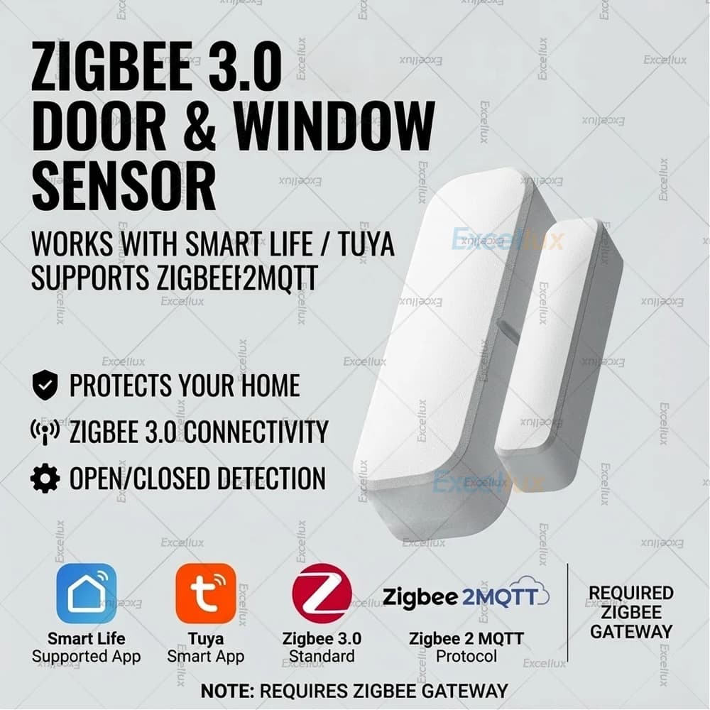 Tuya Zigbee Door Sensor Window Open Closed Detector Smart Home Security Protection Alarm System Works with Home Assistant Z2MQTT