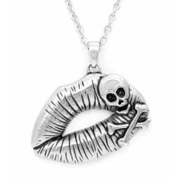 Men's Women's Universal Retro Creative Lips Skull Embossed Pendant Necklace Anniversary Gift Jewelry Hip Hop Punk Wholesale