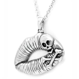 Men's Women's Universal Retro Creative Lips Skull Embossed Pendant Necklace Anniversary Gift Jewelry Hip Hop Punk Wholesale