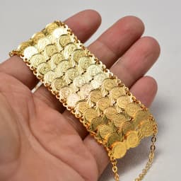 Gold Color Coins Bangles&Bracelet for Women Men Money Coin Bracelet Islamic Muslim Arab Middle Eastern Jewelry African Gifts