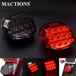 Motorcycle 12V LED Light Smoke/Red Lens Brake Tail Light License Plate Rear Lamp For Harley Dyna Touring Sportster Wide Glide