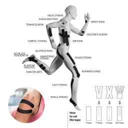 WOSWEIR-5 Size Kinesiology Tape Athletic Recovery Self Adherent Wrap Taping Medical Muscle Pain Relief Knee Pads Protector