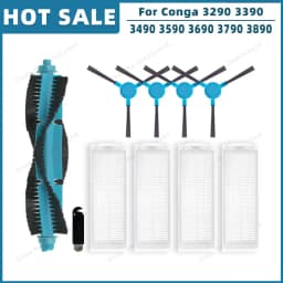 Compatible For Cecotec Conga 3290 3390 3490 3590 3690 3790 3890 Ultra Titanium Vital Parts Main Side brush Hepa Filter Mop Rag