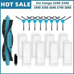 Compatible For Cecotec Conga 3290 3390 3490 3590 3690 3790 3890 Ultra Titanium Vital Parts Main Side brush Hepa Filter Mop Rag