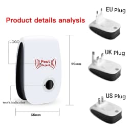 1/3/4/6Pack Ultrasonic Electromagnetic Mosquito Anti Mouse Insect Repeller Rat Cockroach Control Household Pest Reject Repellent